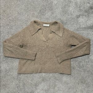 Everlane Alpaca & Merino Wool Blend Collared Cropped Pullover Sweater size M